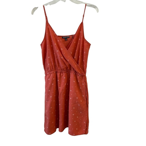 Toad&Co Women's Orange Coral Hillrose Sleeveless Tencel Faux Wrap Dress Small - Picture 2 of 12